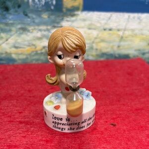 Love Is Figurine with Hourglass